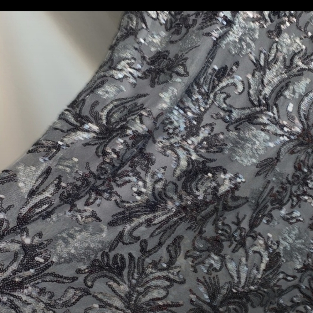 NWT Gray Sequin Gown - Picture 4 of 7